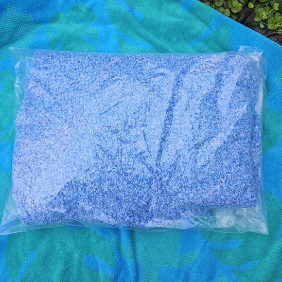 Free People BFF Cardi Boucle Knit Sweater Open Front Big Blue Color Small NWT - Picture 9 of 15